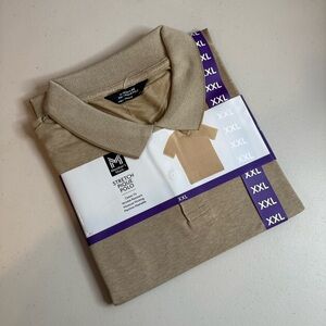 NWT Men’s Member’s Mark Stretch Piqué Polo Size XXL Khaki